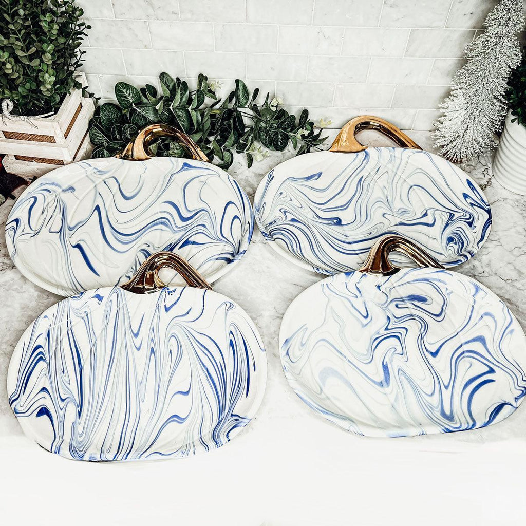 Martha Blue Pumpkin Plate Gia Roma