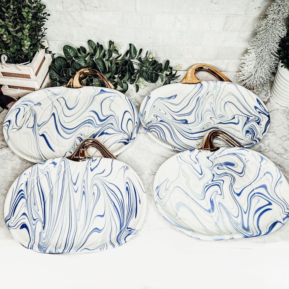 Martha Blue Pumpkin Plate Gia Roma