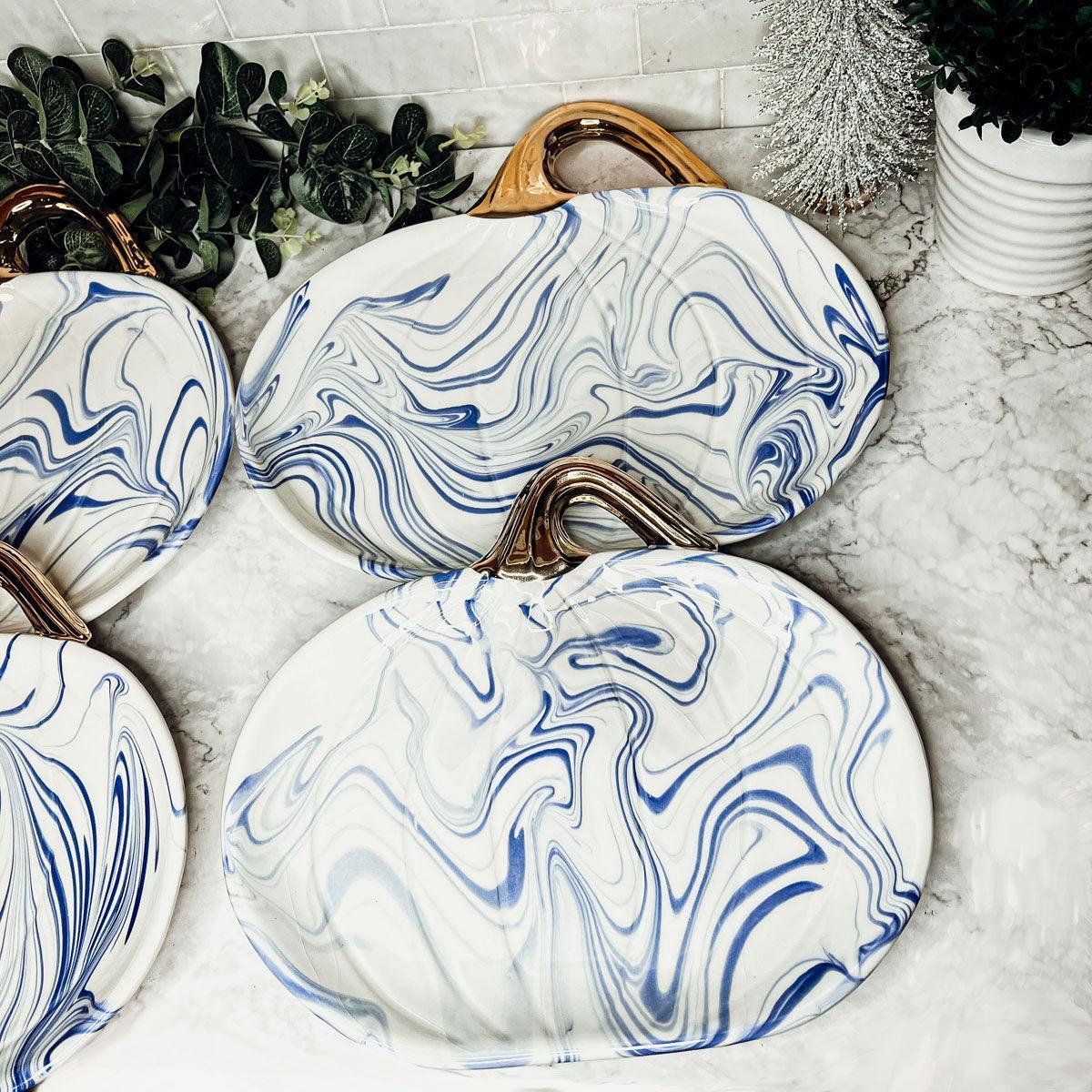 Martha Blue Pumpkin Plate Gia Roma