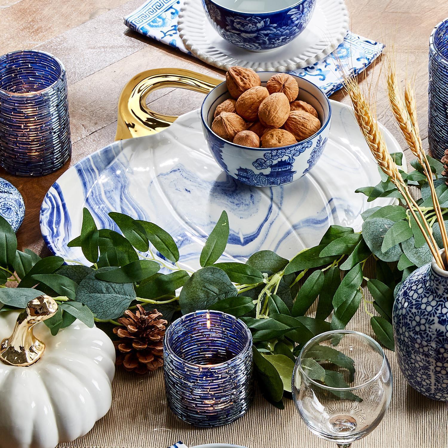 Martha Blue Pumpkin Plate Gia Roma