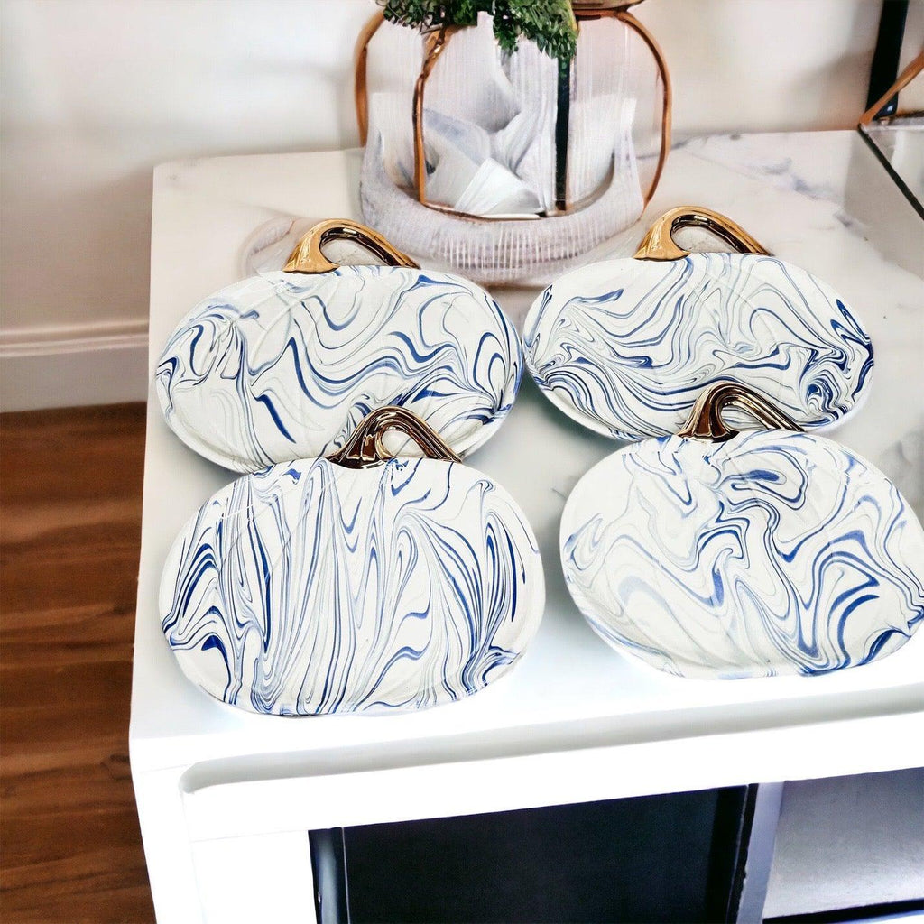 Martha Blue Pumpkin Plate Gia Roma