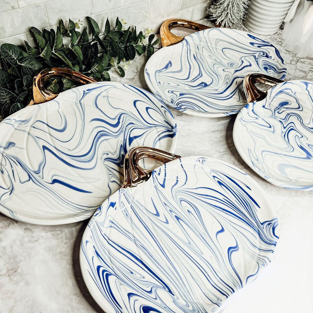 Martha Blue Pumpkin Plate Gia Roma