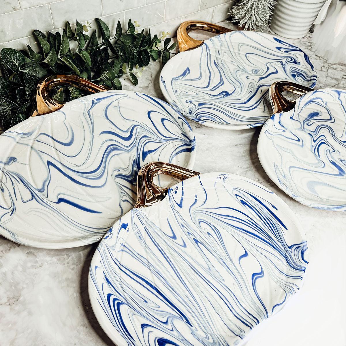 Martha Blue Pumpkin Plate Gia Roma