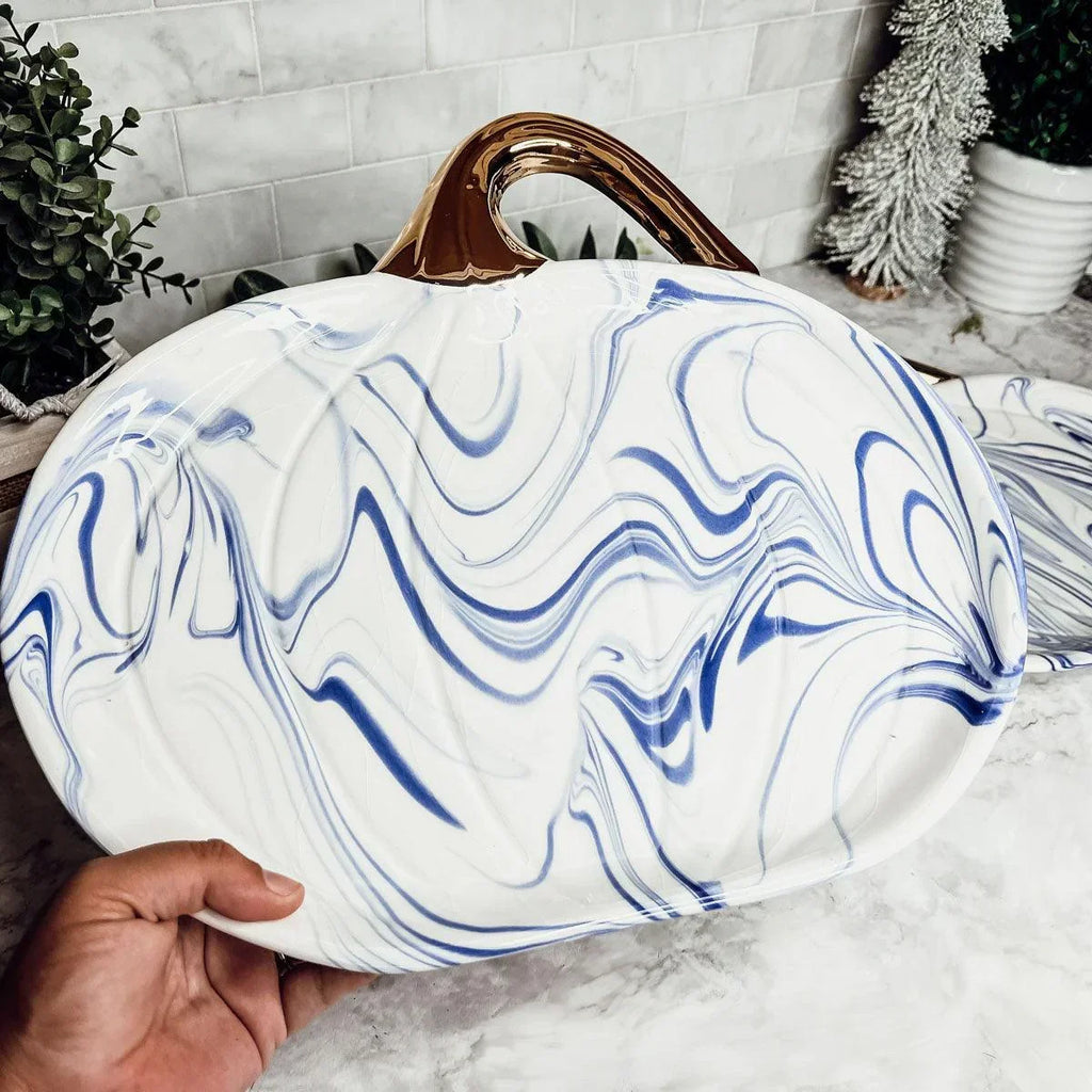 Martha Blue Pumpkin Plate Gia Roma
