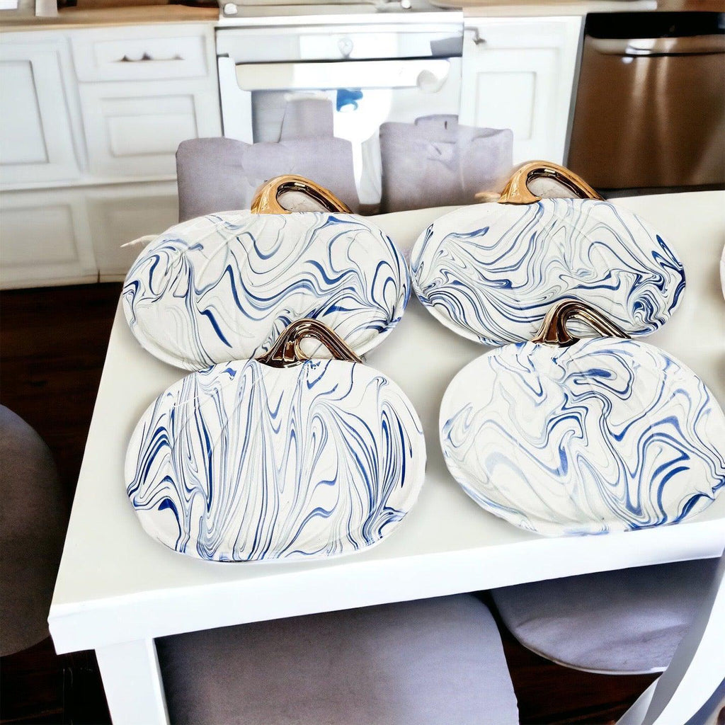 Martha Blue Pumpkin Plate Gia Roma