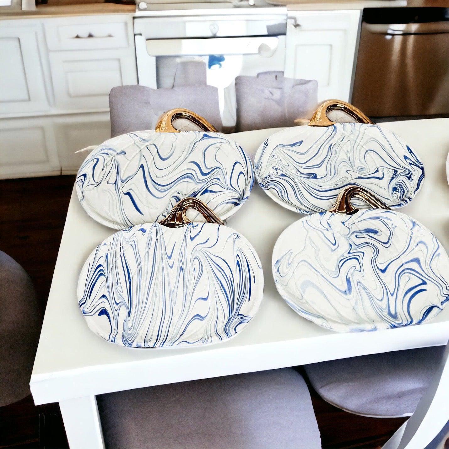 Martha Blue Pumpkin Plate Gia Roma