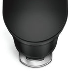 Matte Black 12-Gallon Narrow Kitchen Trash Can with Easy Step-on Lid
