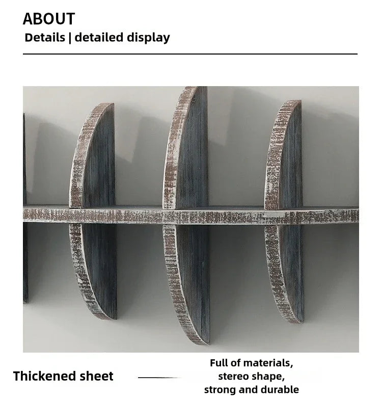 Mediterranean Style Shelf, Minimalist Nordic Style, Wall-Mounted Wooden Fishbone Shelf, Cafe Living Room Decoration, Wall-Mounted Shelf Bookcase, Suitable For Various Room Scenarios, Practical Rose, Housewarming Festival Gift House Of Avana