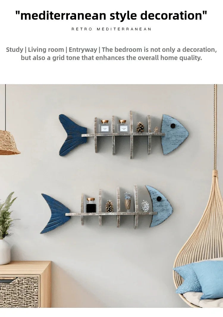 Mediterranean Style Shelf, Minimalist Nordic Style, Wall-Mounted Wooden Fishbone Shelf, Cafe Living Room Decoration, Wall-Mounted Shelf Bookcase, Suitable For Various Room Scenarios, Practical Rose, Housewarming Festival Gift House Of Avana