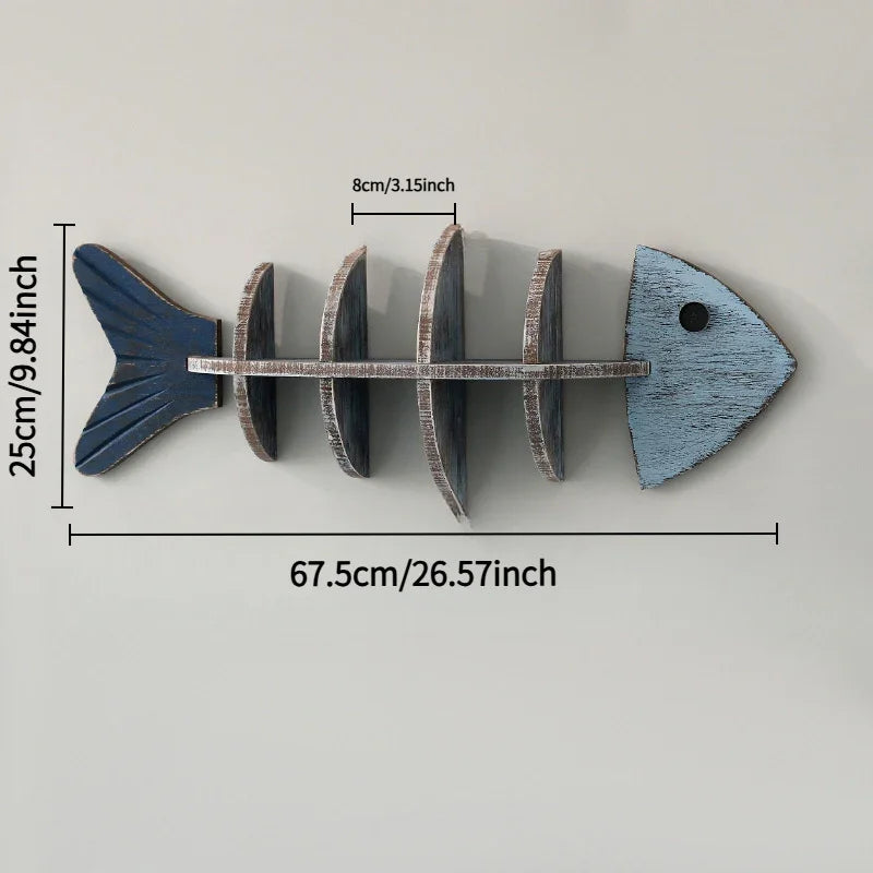 Wooden fishbone shelf, minimalist rose finish, wall-mounted - House of Avana