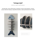 Wooden fishbone shelf, minimalist rose finish, wall-mounted - House of Avana