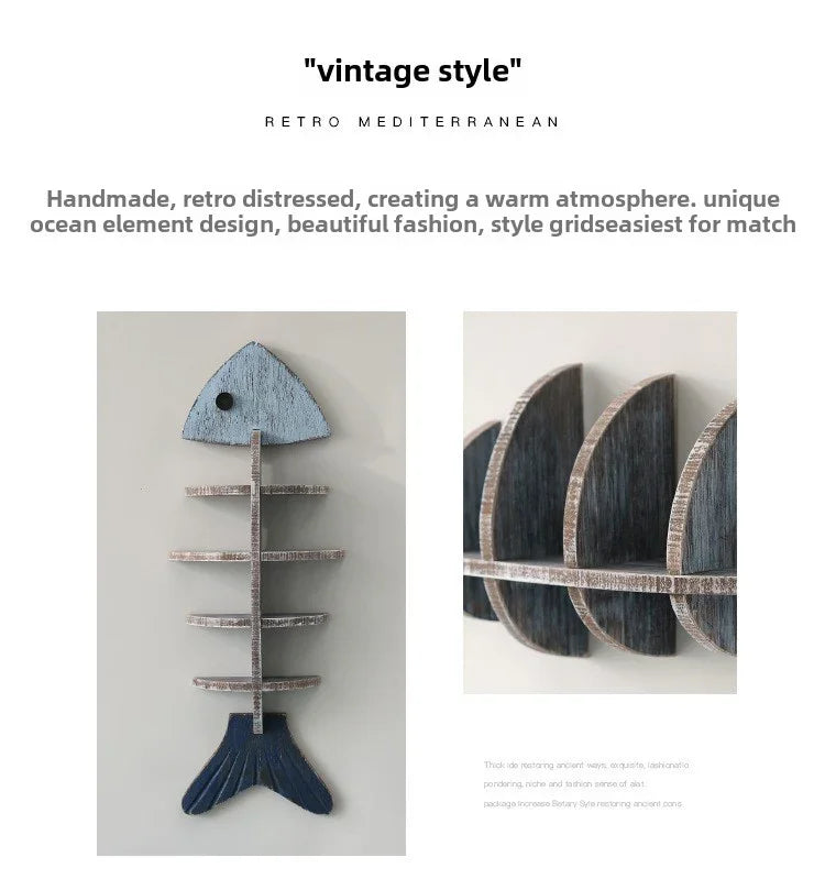 Wooden fishbone shelf, minimalist rose finish, wall-mounted - House of Avana