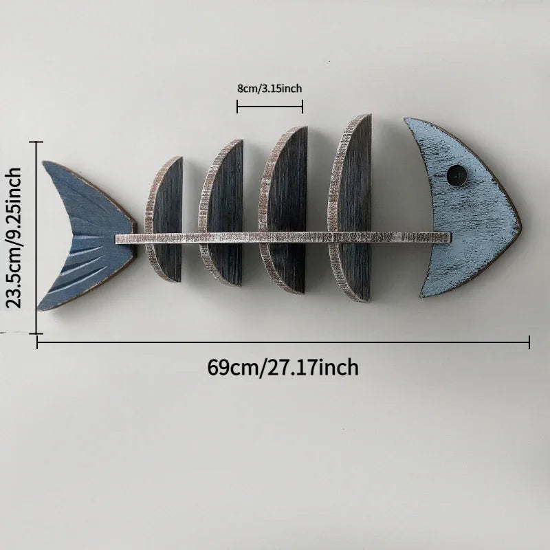 Wooden fishbone shelf, minimalist rose finish, wall-mounted - House of Avana