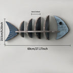 Wooden fishbone shelf, minimalist rose finish, wall-mounted - House of Avana