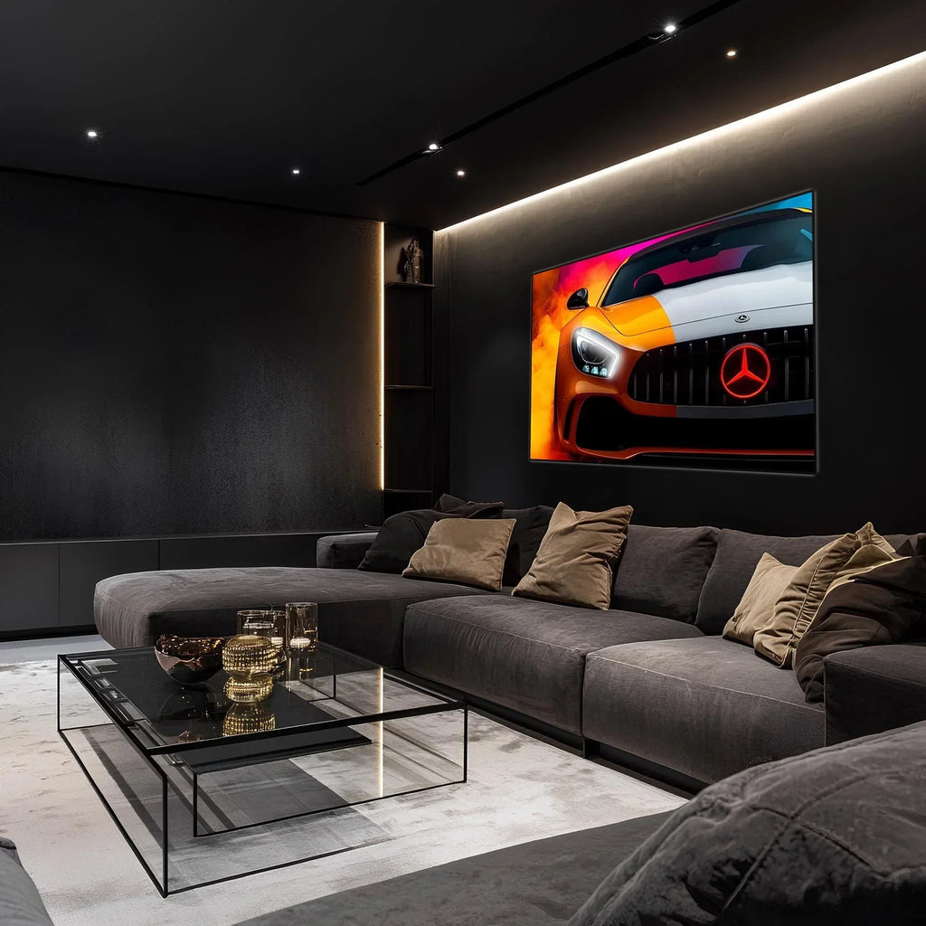 Mercedes AMG Neon Sign: UV Printed LED Wall Art, Car Garage Decor Peony Atelier