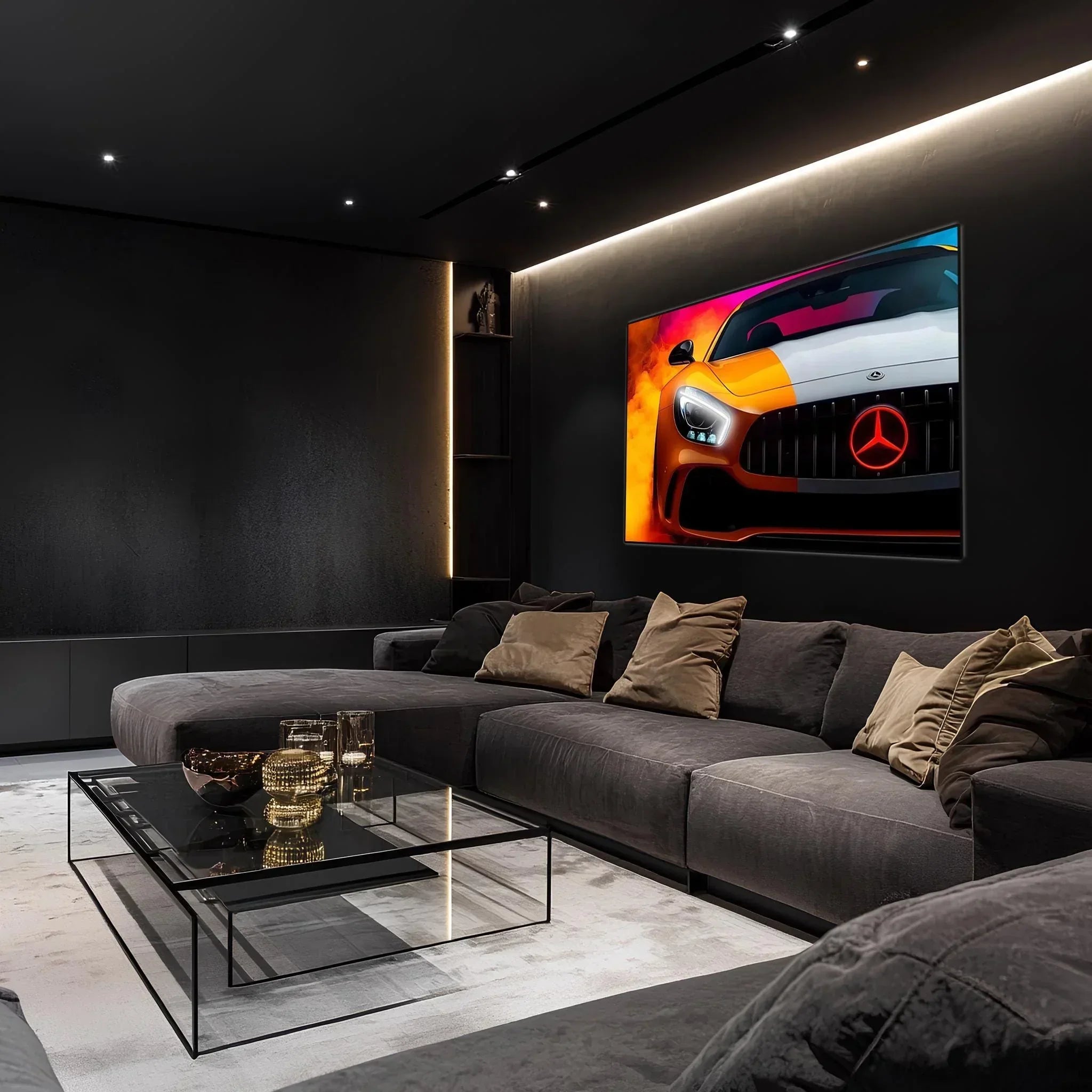 Mercedes AMG Neon Sign: UV Printed LED Wall Art, Car Garage Decor Peony Atelier