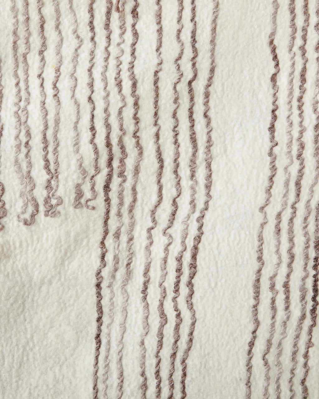 Ivory merino wool and silk throw with fine lines, luxurious texture - House of Avana