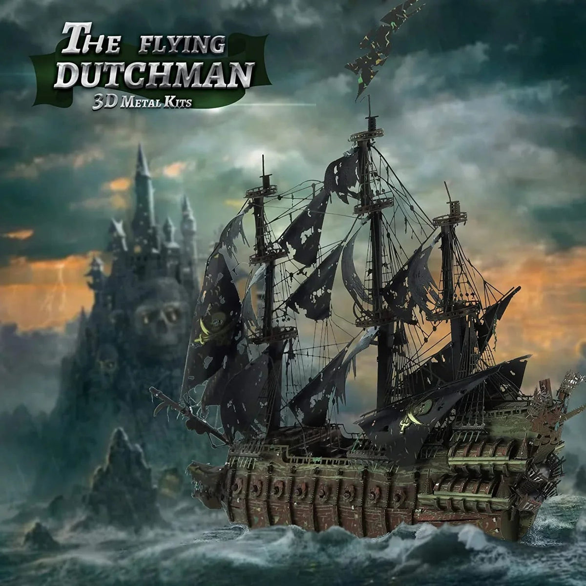 Adult Metal 3D Puzzle, Flying Dutchman Pirate Ship Model Kit, 3D Ship Model Building Kit, DIY Craft Kit, Suitable for Family Time, Difficult 3D Puzzle, Exquisite Birthday Gift House Of Avana [[SKU:HOA-XMS-406]]