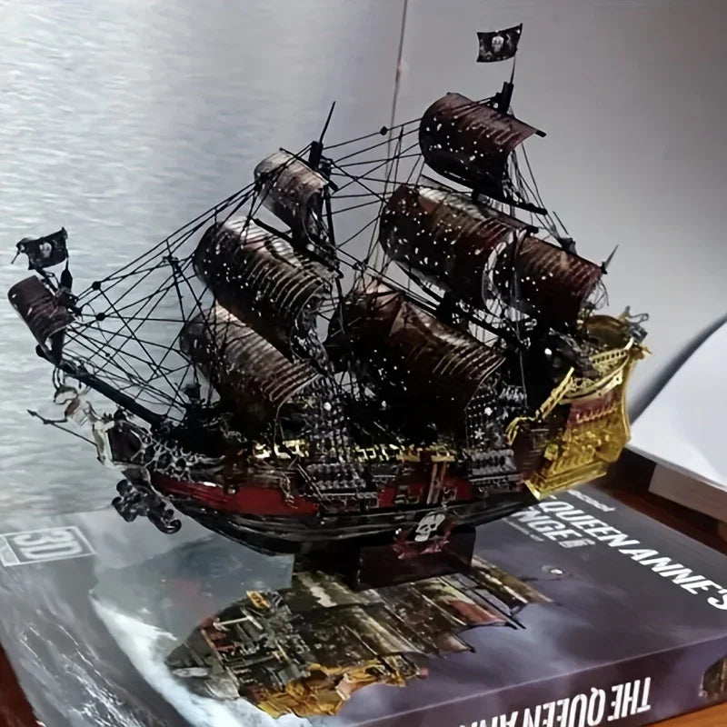 Adult Metal 3D Puzzle, Flying Dutchman Pirate Ship Model Kit, 3D Ship Model Building Kit, DIY Craft Kit, Suitable for Family Time, Difficult 3D Puzzle, Exquisite Birthday Gift House Of Avana [[SKU:HOA-XMS-406]]