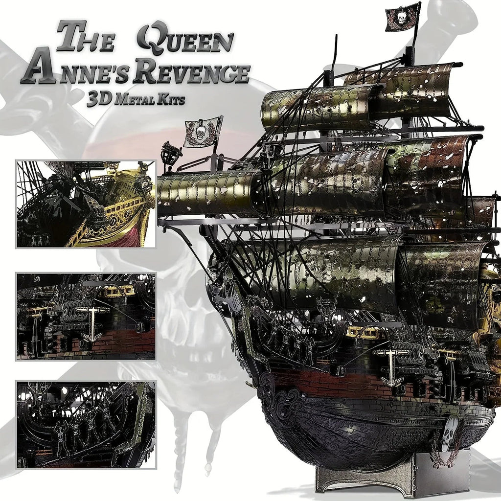 Adult Metal 3D Puzzle, Flying Dutchman Pirate Ship Model Kit, 3D Ship Model Building Kit, DIY Craft Kit, Suitable for Family Time, Difficult 3D Puzzle, Exquisite Birthday Gift House Of Avana [[SKU:HOA-XMS-406]]