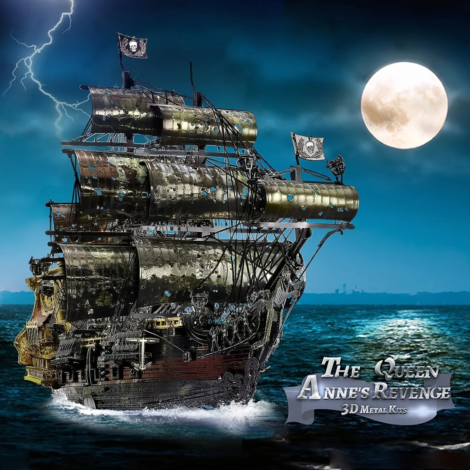 Adult Metal 3D Puzzle, Flying Dutchman Pirate Ship Model Kit, 3D Ship Model Building Kit, DIY Craft Kit, Suitable for Family Time, Difficult 3D Puzzle, Exquisite Birthday Gift House Of Avana
