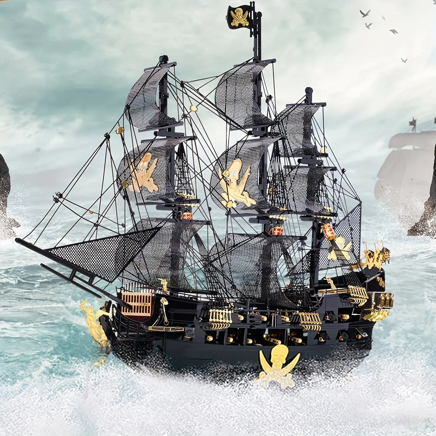 Adult Metal 3D Puzzle, Flying Dutchman Pirate Ship Model Kit, 3D Ship Model Building Kit, DIY Craft Kit, Suitable for Family Time, Difficult 3D Puzzle, Exquisite Birthday Gift House Of Avana