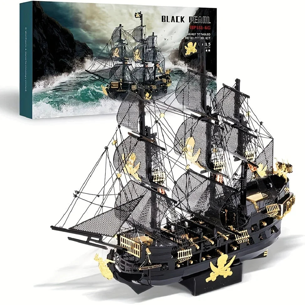 Adult Metal 3D Puzzle, Flying Dutchman Pirate Ship Model Kit, 3D Ship Model Building Kit, DIY Craft Kit, Suitable for Family Time, Difficult 3D Puzzle, Exquisite Birthday Gift House Of Avana [[SKU:HOA-XMS-406]]