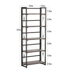 VECELO 5 Shelf Folding Bookshelf Industrial Metal Frame Display Shelf for Living Room, Bedroom, Kitchen, Office House Of Avana