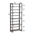 VECELO 5 Shelf Folding Bookshelf Industrial Metal Frame Display Shelf for Living Room, Bedroom, Kitchen, Office House Of Avana [[SKU:HOA-BOK-007]]