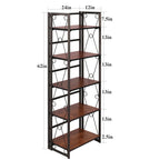 VECELO 5 Shelf Folding Bookshelf Industrial Metal Frame Display Shelf for Living Room, Bedroom, Kitchen, Office House Of Avana [[SKU:HOA-BOK-007]]