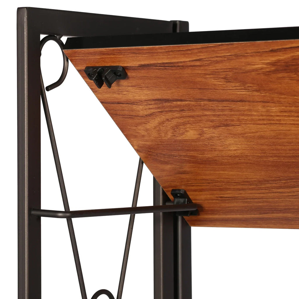 VECELO 5 Shelf Folding Bookshelf Industrial Metal Frame Display Shelf for Living Room, Bedroom, Kitchen, Office House Of Avana [[SKU:HOA-BOK-007]]
