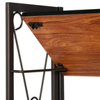 VECELO 5 Shelf Folding Bookshelf Industrial Metal Frame Display Shelf for Living Room, Bedroom, Kitchen, Office House Of Avana [[SKU:HOA-BOK-007]]