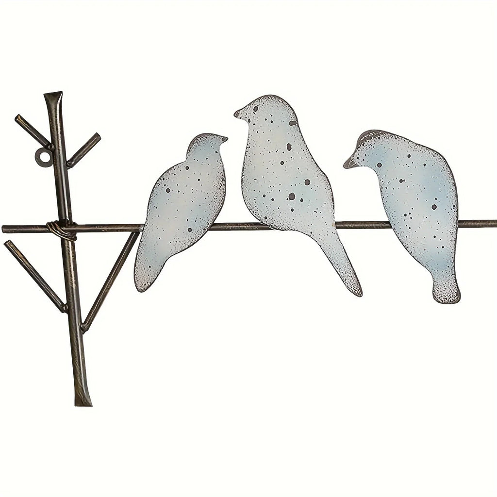 Metal Birds Wall Art Metal Birds Wall Decor Art Birds On A Wire Metal Bird Wall Decor Outdoor Bird Decor - House Of Avana