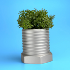 Metal Bolt Planter Industrial Vase with Unique Design, front view - House Of Avana