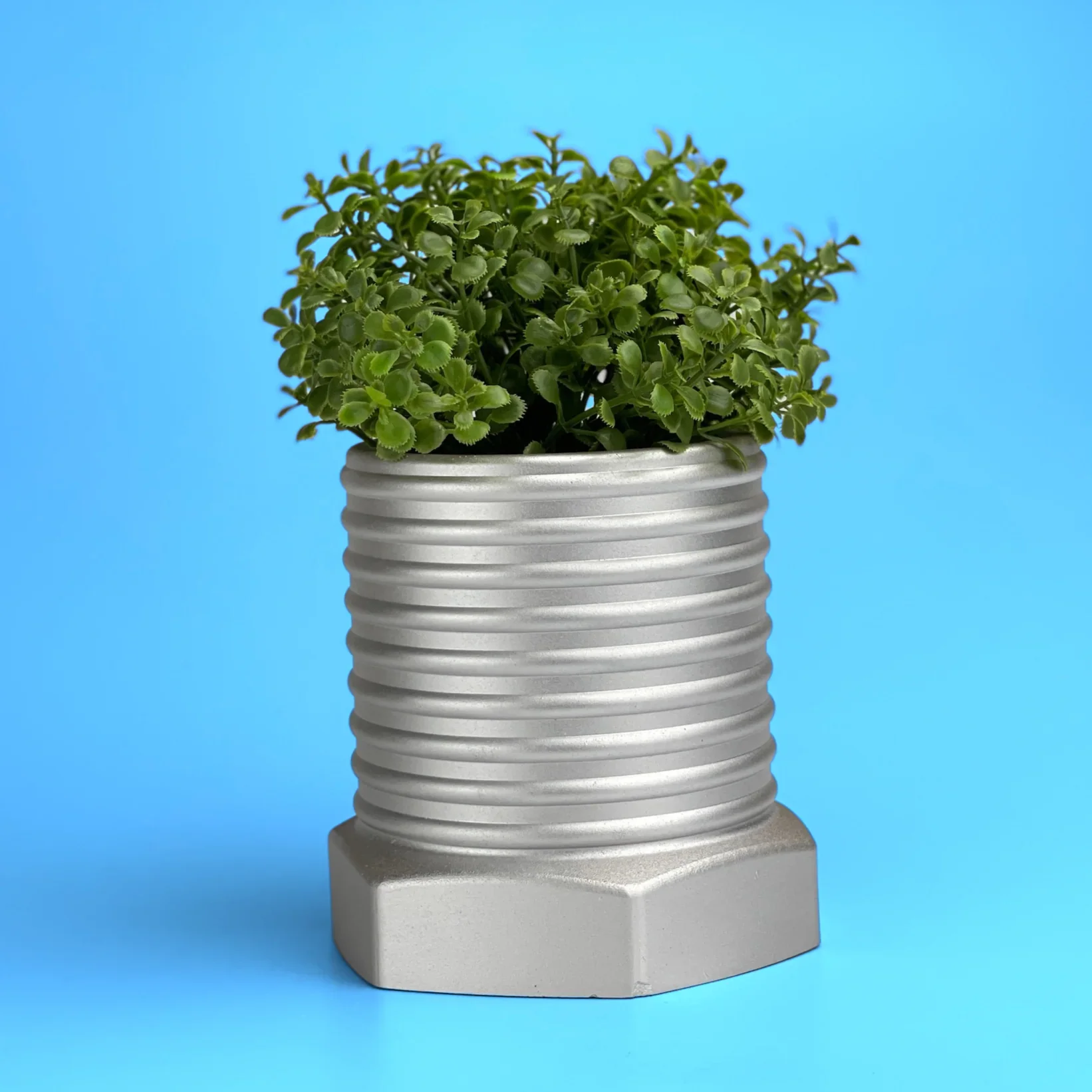 Metal Bolt Planter Industrial Vase with Unique Design, front view - House Of Avana