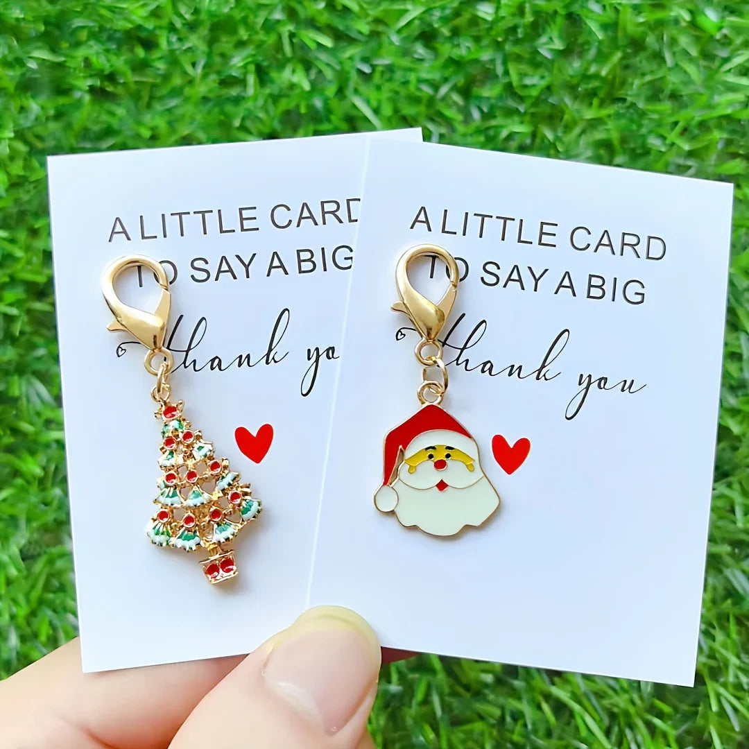 6/12pcs Christmas Keychain Set, Thank You Theme Pocket Hug Gift Pack. Unique Thank You Gift, Commemorative Gift, Friendship Gift, Cute Gift Pendant for Coin Purse, Backpack and Car Key Accessories, Cute Fruit Grape Keychain, House Of Avana [[SKU:HOA-MSC-031]]