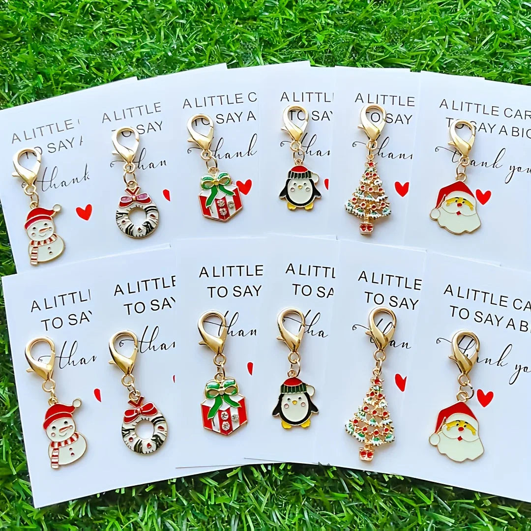 6/12pcs Christmas Keychain Set, Thank You Theme Pocket Hug Gift Pack. Unique Thank You Gift, Commemorative Gift, Friendship Gift, Cute Gift Pendant for Coin Purse, Backpack and Car Key Accessories, Cute Fruit Grape Keychain, House Of Avana [[SKU:HOA-MSC-031]]
