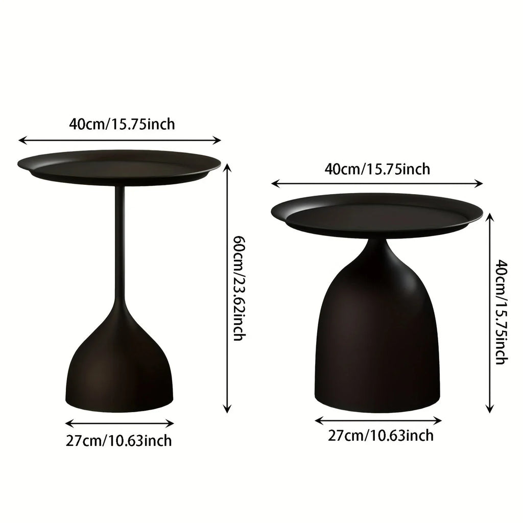 2pcs set, home decoration round coffee table, Nordic style simple side table - creative metal design, suitable for small spaces, perfect match with living room sofa and bedroom, floor tray, bedside table House Of Avana