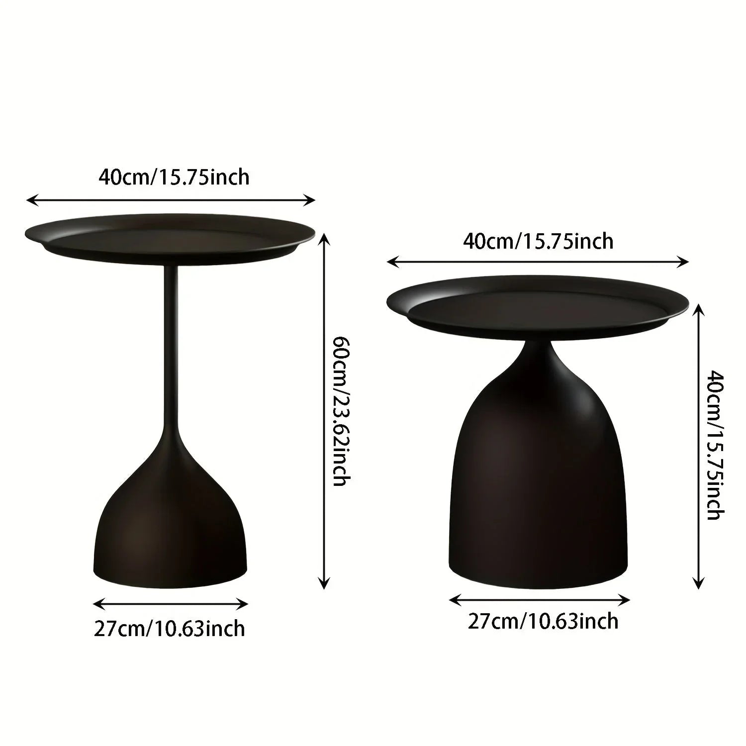 2pcs set, home decoration round coffee table, Nordic style simple side table - creative metal design, suitable for small spaces, perfect match with living room sofa and bedroom, floor tray, bedside table House Of Avana