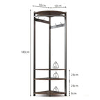 Corner Coat Rack, Metal Corner Coat Rack with Double Hooks/storage Rack/shoe Rack, Space Saving,... - House Of Avana