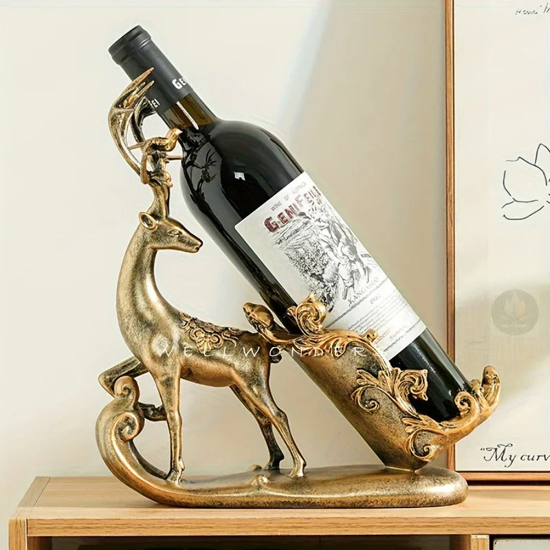 [High-end Deer Wine Rack] Lightweight Deer Wine Rack Ornament | Creative Exquisite Home Decor for Dining, Kitchen, and Entryway | High-end Living Room Bar Craftsmanship for Valentine's Day Mother's Day Father's Day Birthday H House Of Avana [[SKU:HOA-KDS-006]]