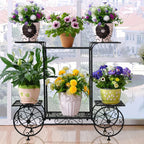 Wrought iron 6-tier plant stand, multi-level display shelf - House of Avana