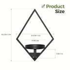 Metal planters with geometric frame, sturdy metal construction, wall hanging design - House of Avana