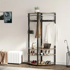 Corner Coat Rack, Metal Corner Coat Rack with Double Hooks/storage Rack/shoe Rack, Space Saving,... - House Of Avana