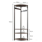 Corner Coat Rack, Metal Corner Coat Rack with Double Hooks/storage Rack/shoe Rack, Space Saving,... - House Of Avana