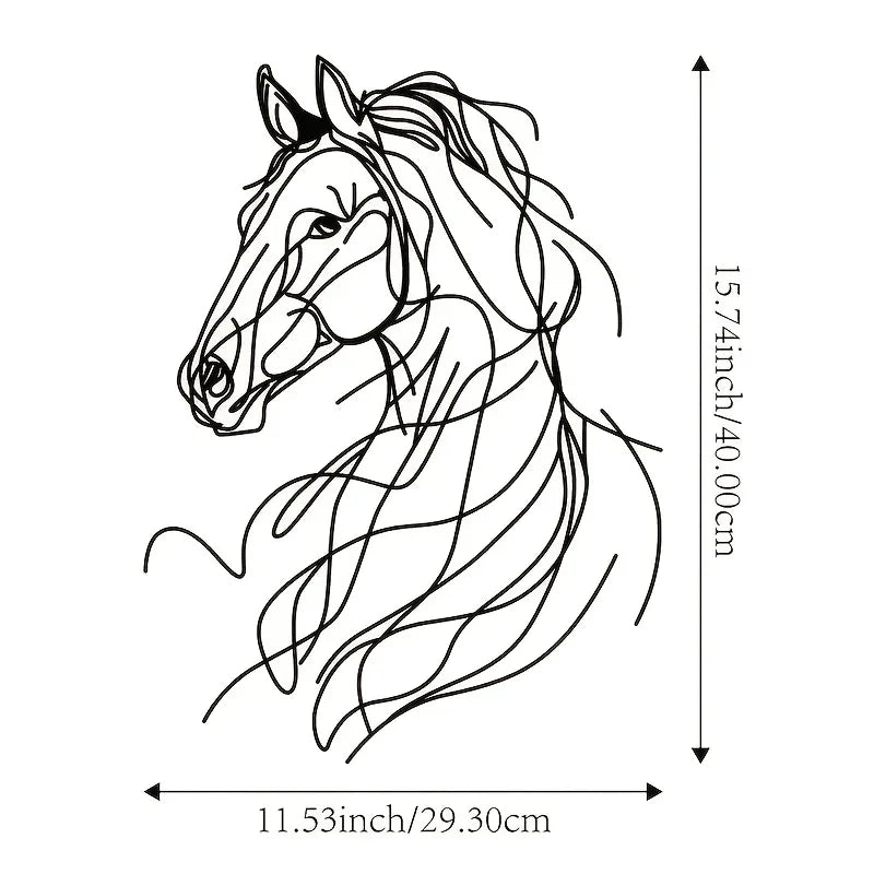 The Charm of the Countryside, an Astonishing Metal Horse Silhouette - 15.75 Inch Outdoor Garden and... - House Of Avana