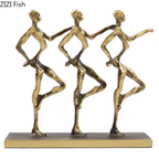 Three People Black Character Metal Sculpture Desk Decoration Ornaments Creative Alloy Crafts Minimalist Abstract Figures Statue - House Of Avana