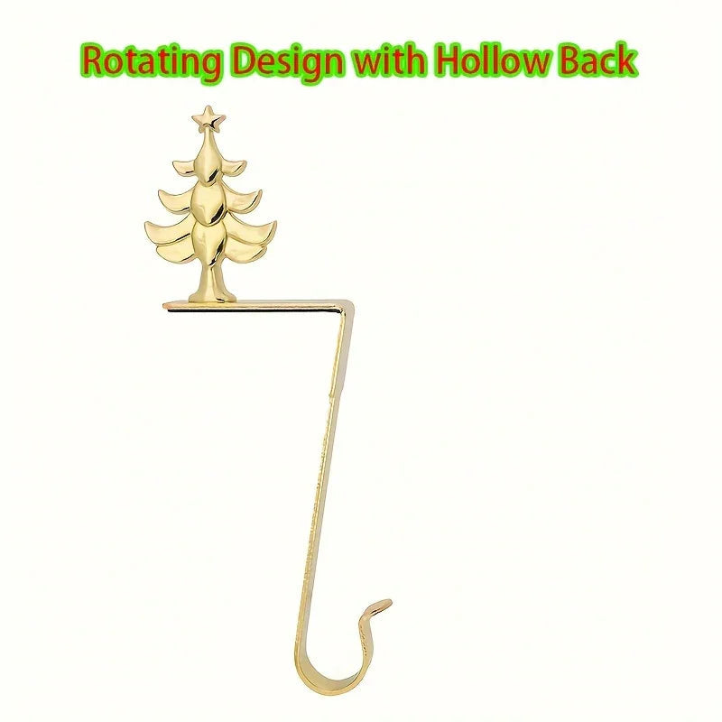 Christmas Sock Hook - Heavy-Duty Metal Fireplace Sock Hanger with Elegant Red & Golden Design, Easy Installation for Hanging Stockings, Durable Iron Construction for Christmas Stockings, Christmas Decorations House Of Avana [[SKU:HOA-SCU-487]]