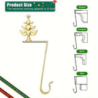 Christmas Sock Hook - Heavy-Duty Metal Fireplace Sock Hanger with Elegant Red & Golden Design, Easy Installation for Hanging Stockings, Durable Iron Construction for Christmas Stockings, Christmas Decorations House Of Avana [[SKU:HOA-SCU-487]]