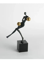 Metal Statue - Nordic Silver Acrobatic Figure, texture detail - House Of Avana